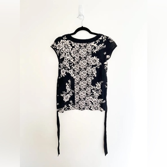 Monsoon Top Womens UK 12 White Black Blouse Shirt Floral Ladies Elegant Cotton - Picture 3 of 9